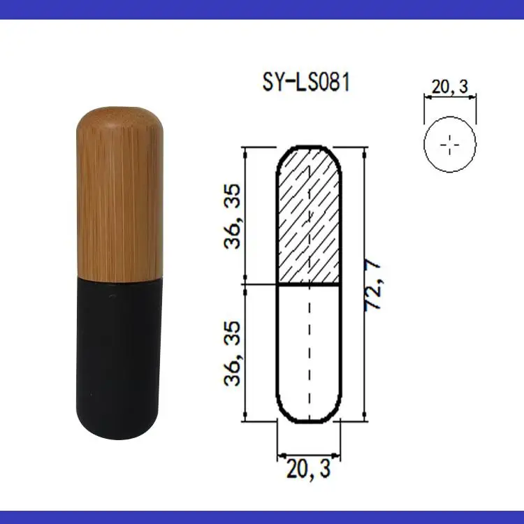Бесплатная доставка 12 7 мм Φ 10 шт./лот черная бамбуковая помада пустая туба для