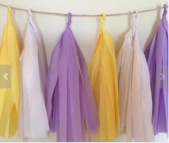 15 шт. смешанные желтые белые и фиолетовые салфетки кисточки Свадебные