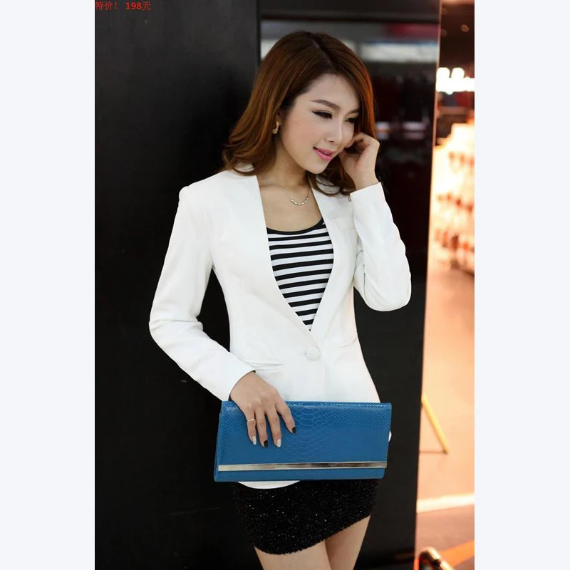 

New Women Blazer 2017 Spring Slim Top Elegant Single Breasted Short Design Plus Size Blazer Suit Long Sleeve Work Wear for Women