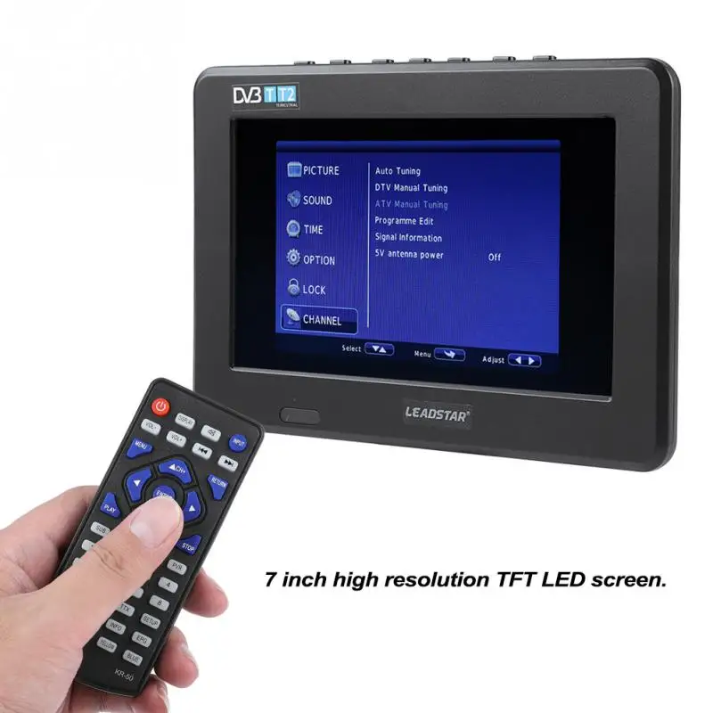 LEADSTAR Портативный 7 дюймов HD 1080P TFT ТВ СВЕТОДИОДНЫЙ экран мини ТВ цифровой автомобильный тв DVB-T DVB-T2 ATSC ISDB телевидение Поддержка USB аналоговый