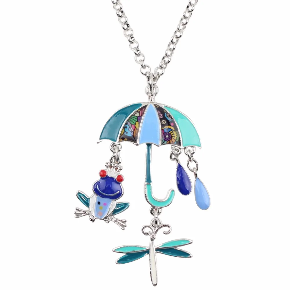 Женская эмалированная цепочка Bonsny массивное ожерелье с подвеской в виде зонтика