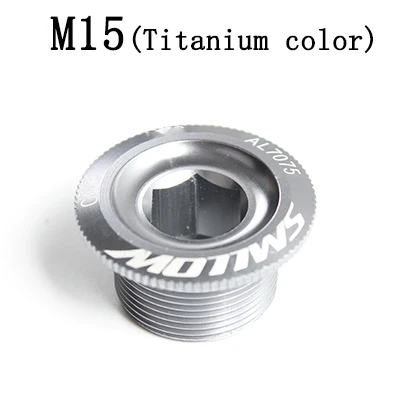M15(Titanium color) Зубная пластина крышка Кривошип винт крышка M15 M18 M20 MTB шатун для велосипеда Крышка алюминиевый BMX NRoad велосипедный фитинг 9 цветов - Цвет: M15(Titanium color)