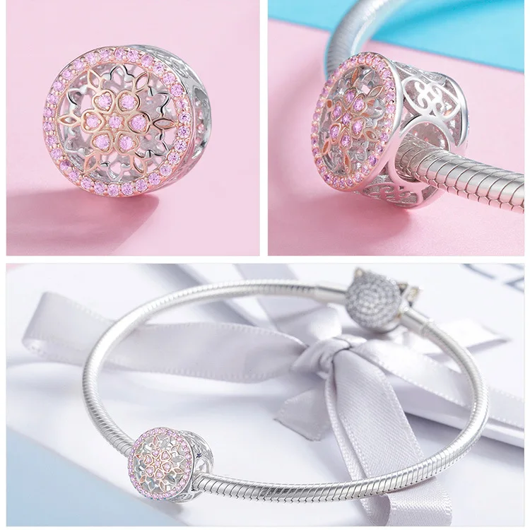 925 Серебряный ананас fit Pandora браслет кактус дерево бабочки бисер циркон губы сердце конфеты Подсолнух автомобиль талисманы для Браслет «сделай сам»