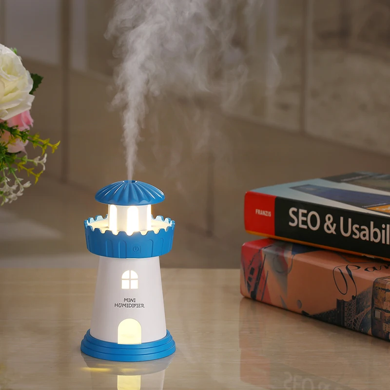 EJOAI USB креативный увлажнитель воздуха Lighthouse эфирное масло Арома диффузор светодиодный свет ароматерапия тумана для домашнего офиса