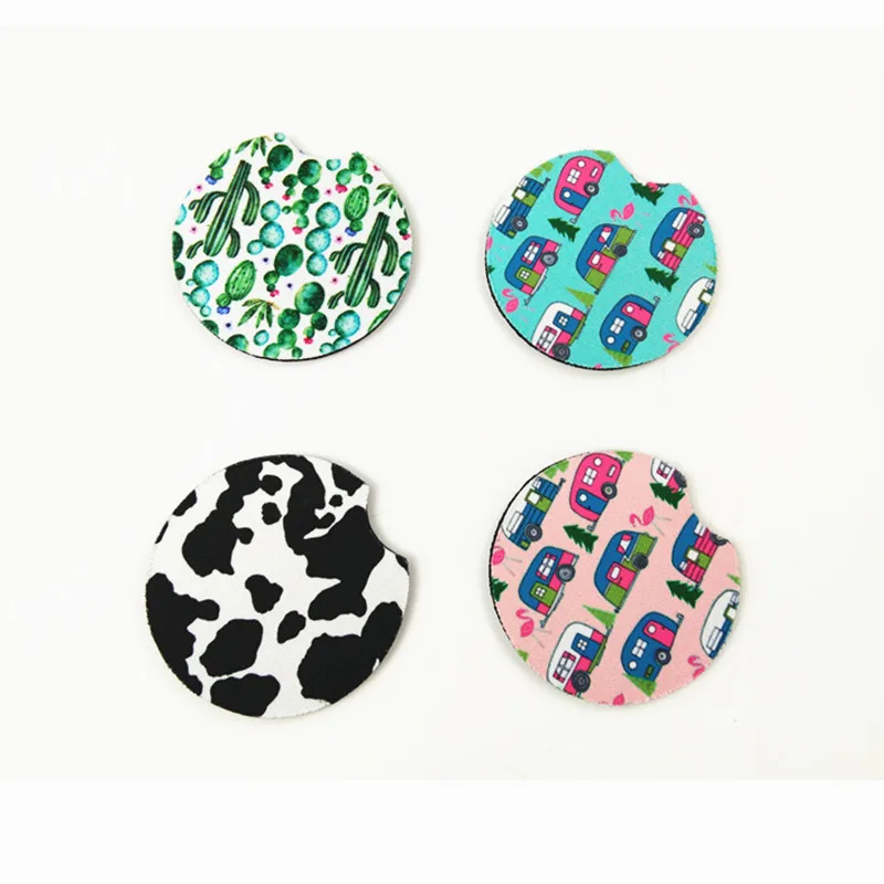 1000 шт./лот 18 стилей неопреновый коврик для автомобильной чашки контрастные