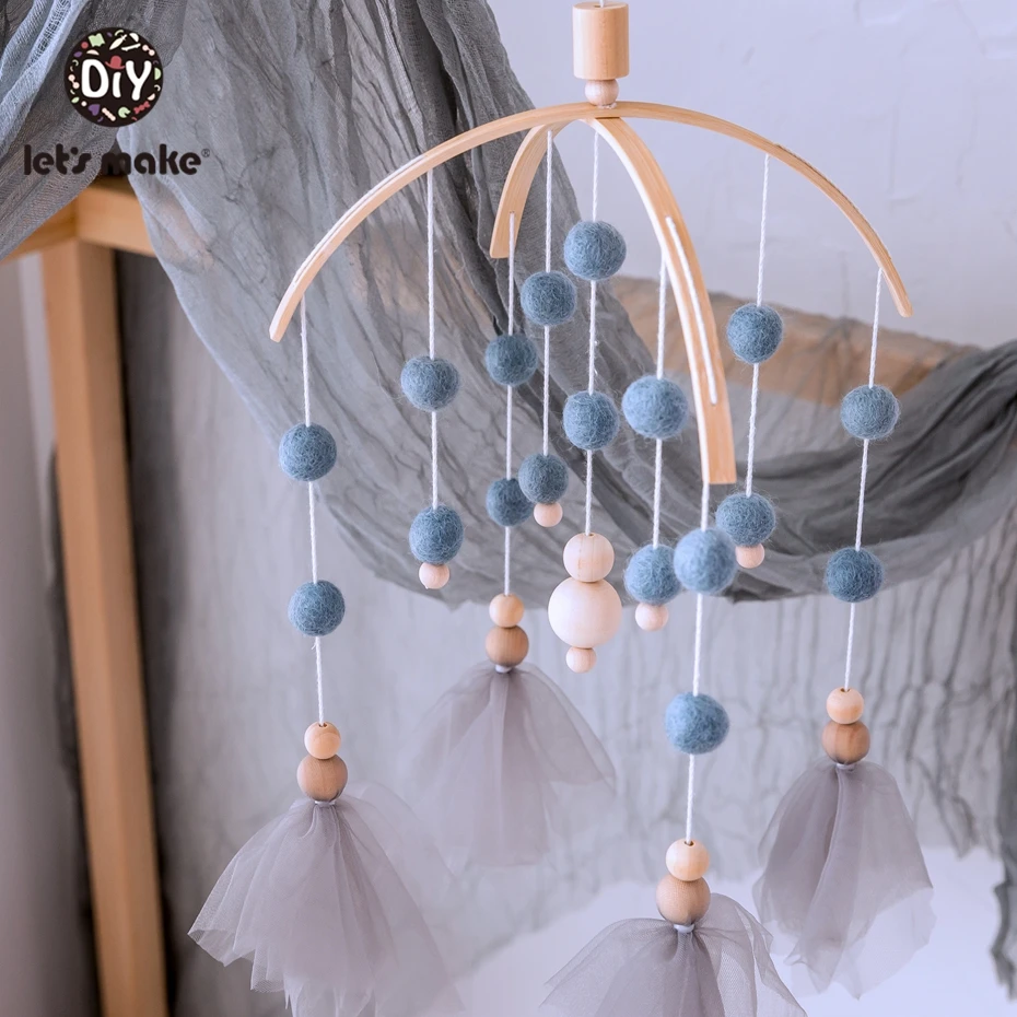 Погремушки для детской кроватки из войлока и шерсти в виде шариков|Интерактивные
