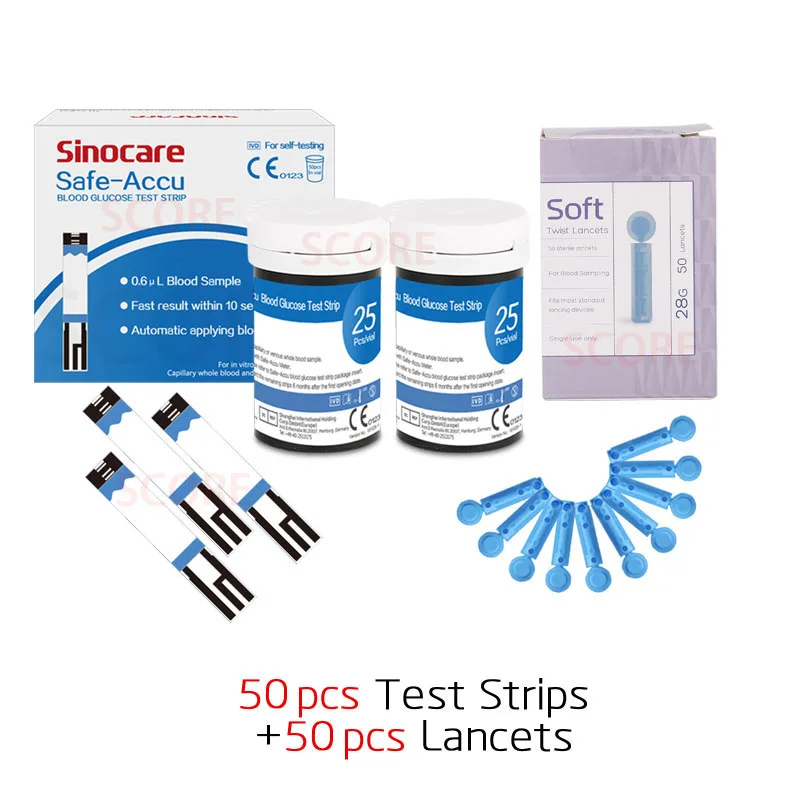 50pcs Test Strips Безопасный Accu 50/100/200 шт тест-полоски для определения уровня глюкозы в крови подходит для безопасного Accu с скарификатор; сахар в крови обнаружения прибор для контроля уровня сахара в крови - Цвет: 50pcs Test Strips