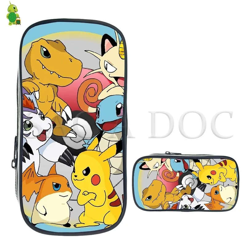 21 Косметический Чехол Pokemon Pikachu Eevee, сумки для хранения канцелярских принадлежностей, чехол для макияжа, большой детский пенал, школьные принадлежности, косметичка - Цвет: 21