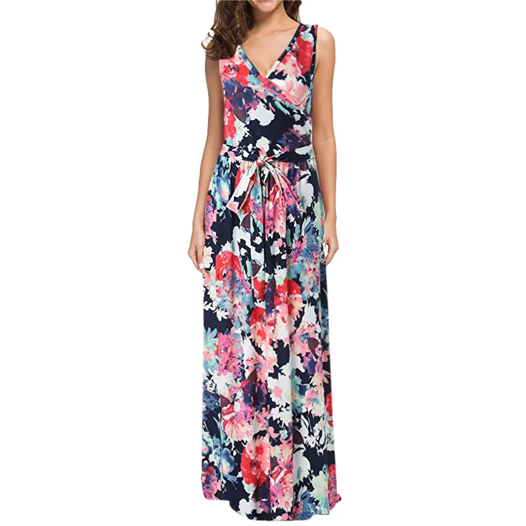 Женское богемное платье с v образным вырезом без рукавов облегающее розовое