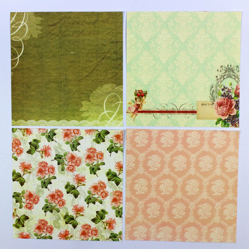 Энопоздравление 7 ''Милый Винтажный цветок птицы и бабочки узор 40 листов