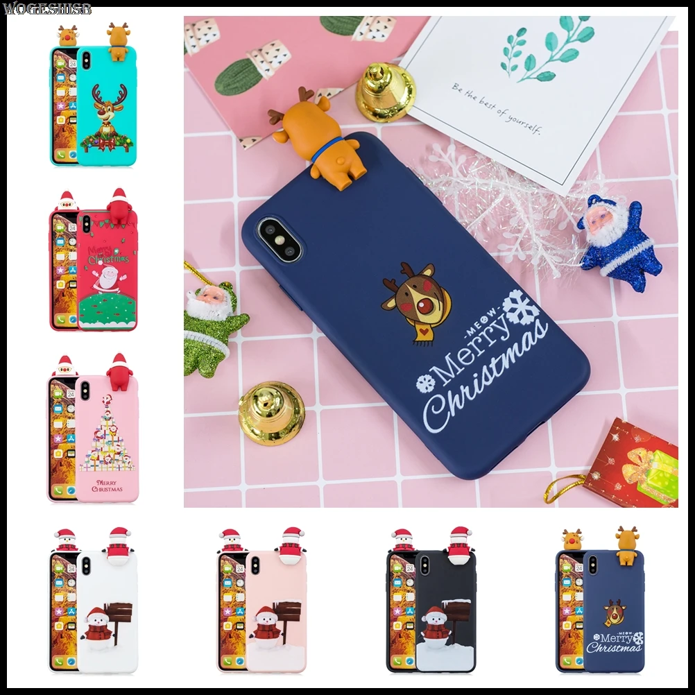 Merry Рождество силиконовый мягкий чехол телефонные чехлы для iPhone 5 5S SE 8 7 Plus X XS Max XR 6