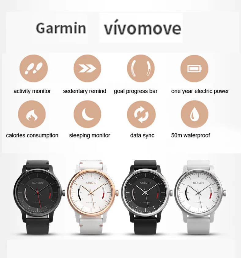 Relogio masculino, умные часы Garmin vivomove, водонепроницаемые, фитнес-трекер, спортивные часы, умные часы для мужчин