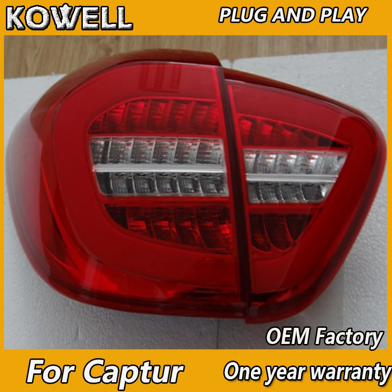 

KOWELL Car Styling For Renault Captur tail lights 2013-2017 Captur LED Tail Lights rear trunk lamp cover drl+signal+brake+revers
