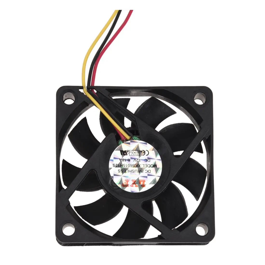 DC 12V 0.2A черный Пластик 3-контактный разъем ПК компьютер чехол Вентилятор охлаждения 60x60 мм
