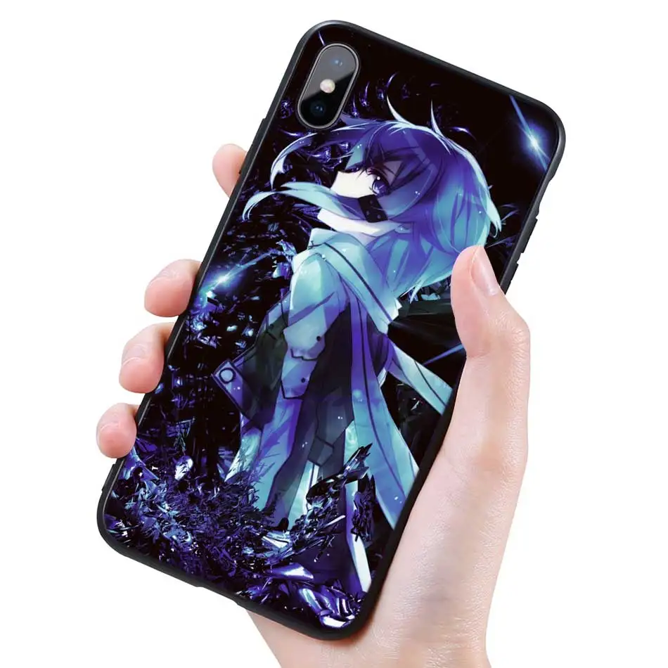 Силиконовый черный чехол для iPhone 11 Pro XR X XS MAX 7 8 6 6S Plus 5 5S SE 5C 7Plus 8Plus Phone Sword Art Online SAO аниме