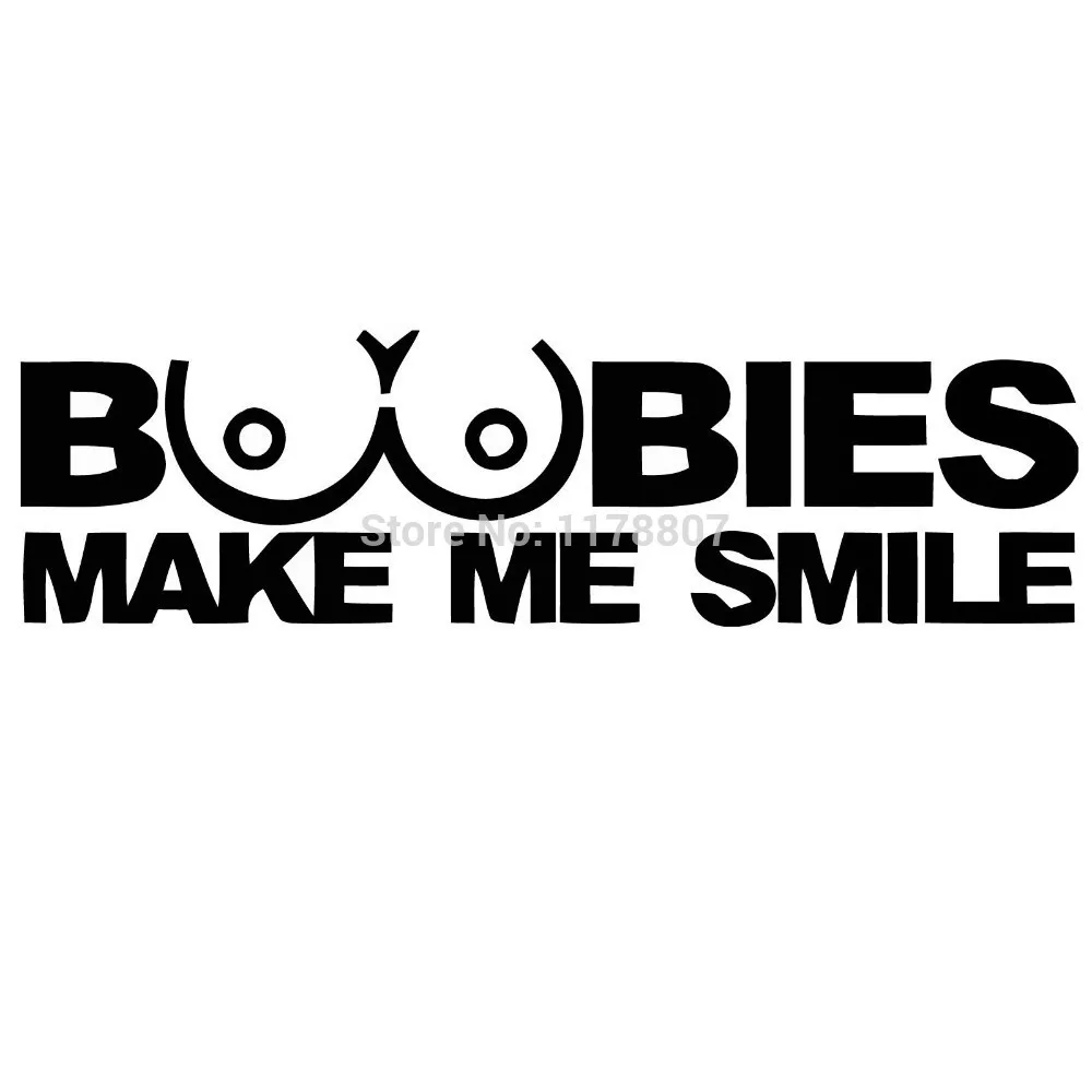 22 9 см x 7 6 Boobies Make Me наклейка с улыбкой Забавный бампер Виниловая для окна