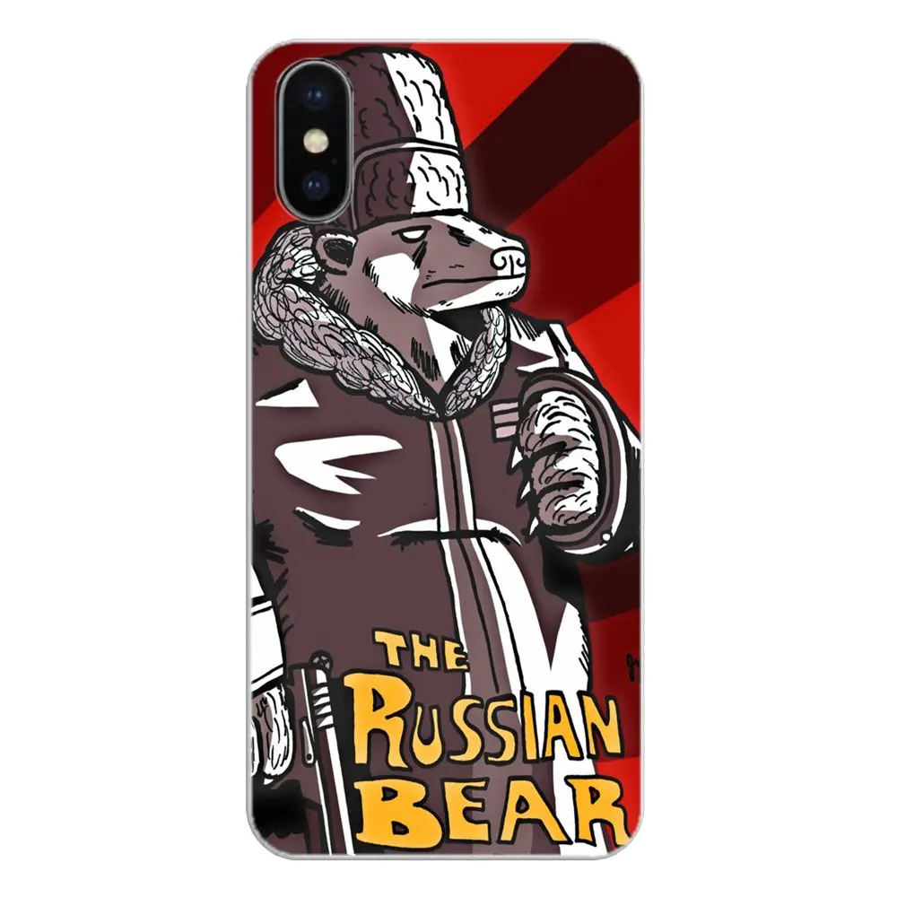 For Huawei Honor 8 8C 8X 9 10 7A 7C Mate 20 Lite Pro P Smart Plus Moscow Russian Brown Bear Art printed TPU Transparent Cases |