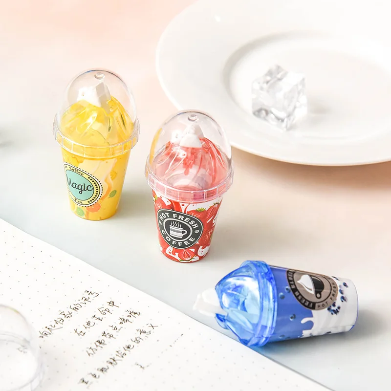 1Pcs Milk Tea Cup Correction Tape Material Escolar Kawaii Cute Stationery Office School Supplies