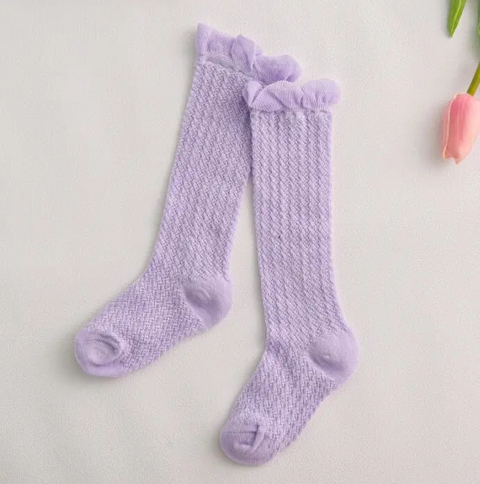 Baby Socks Purple Колготки для новорожденный младенец от 0 до 3 лет колготки для маленьких девочек с мультяшным кроликом хлопковые колготки детские Чулочные изделия, детские чулки - Цвет: Baby Socks Purple