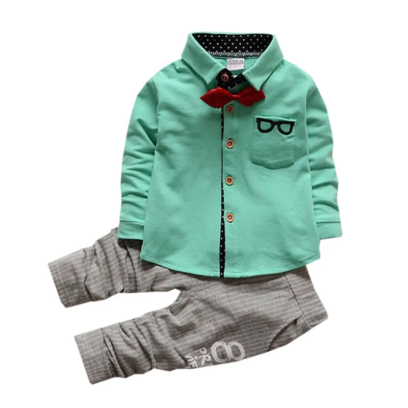 Одежда для мальчиков джентльменов малышей из двух частей с мультяшным принтом