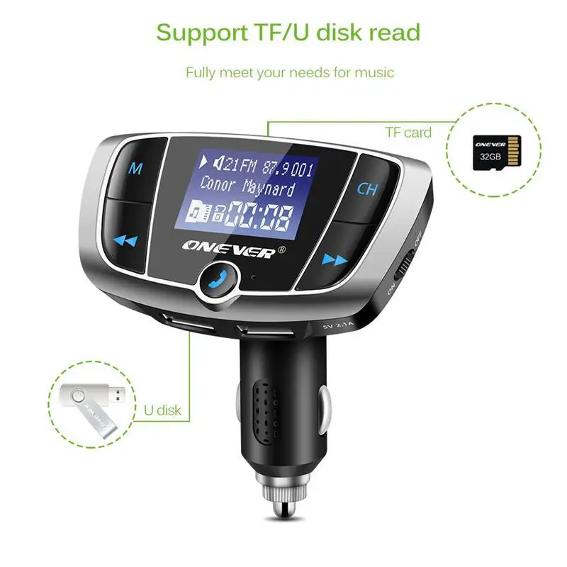 Bluetooth fm-передатчик автомобильный fm-модулятор Hands-free вызов mp3-плеер Быстрая Зарядка Поддержка 3.4A Dual USB