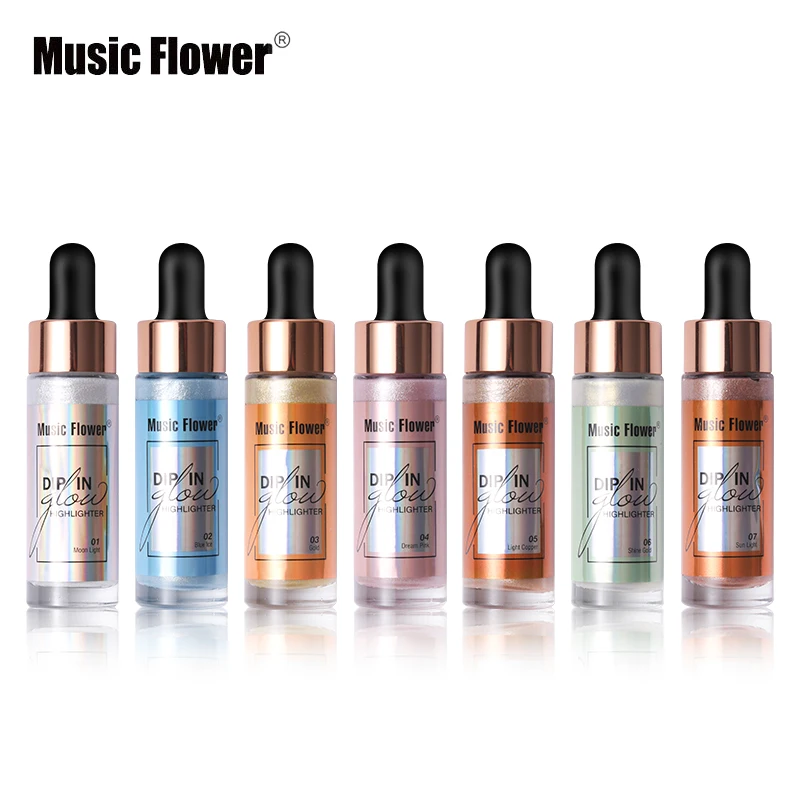 Music Flower 7 цветов жидкий текстовый маркер макияж блеск, косметическое средство для лица крем естественный блеск осветитель падение свечение Наборы