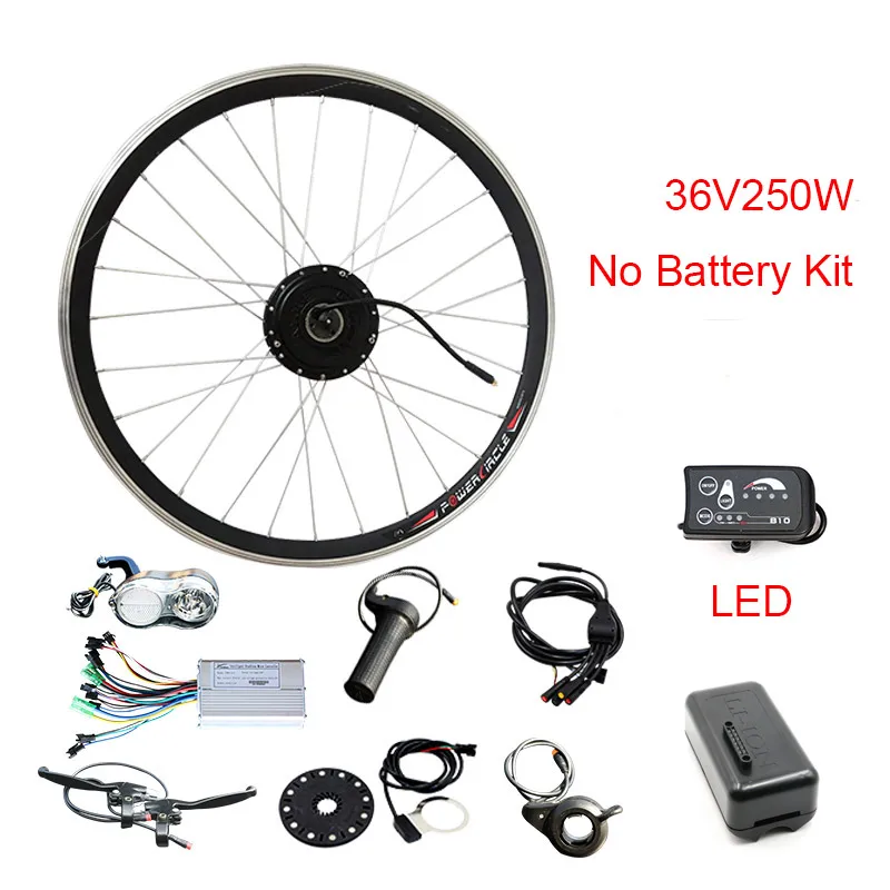 250W LED No Battery 36V250W набор для преобразования электрического велосипеда Samsung g36v 12AH аккумулятор 20''24''26'700c Мотор колеса e велосипед комплект bicicleta Электрический - Цвет: 250W LED No Battery