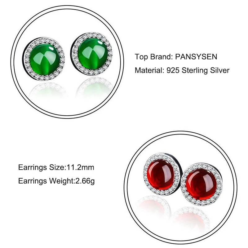 Женские серьги гвоздики из серебра 100% пробы с драгоценными