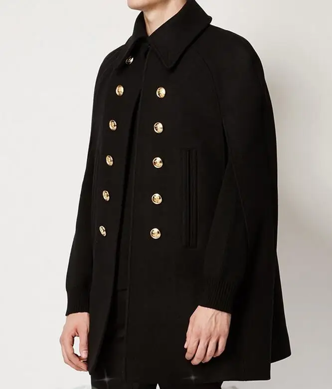 

S-5XL / HOT / Spring Men's New Fashion Loose cloak cape overcoat woolen cloth long cloth in the thick coat