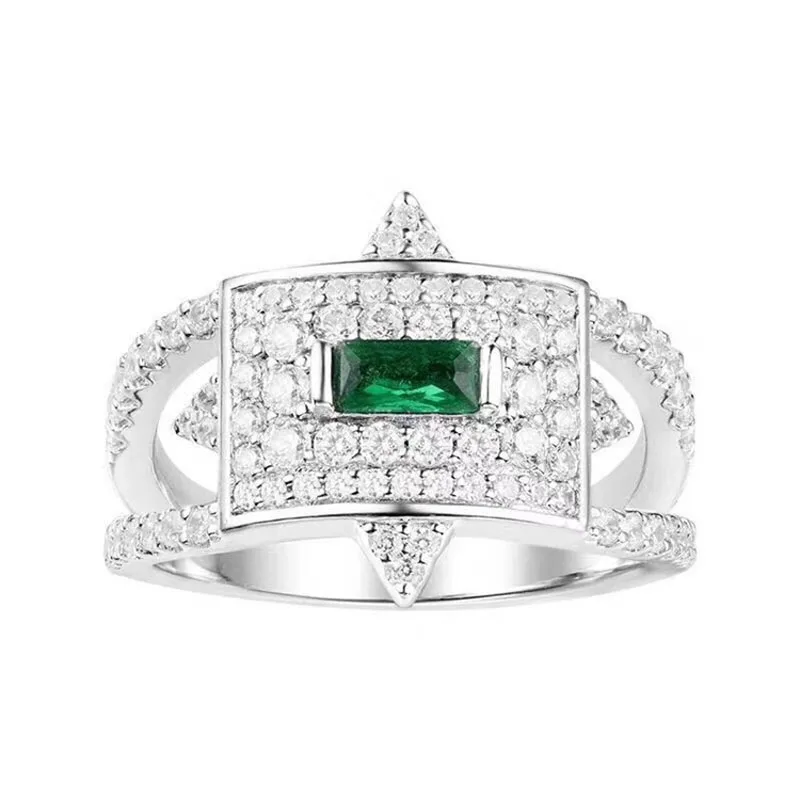 Женское кольцо из серебра 2018 пробы с фианитом|Кольца| |