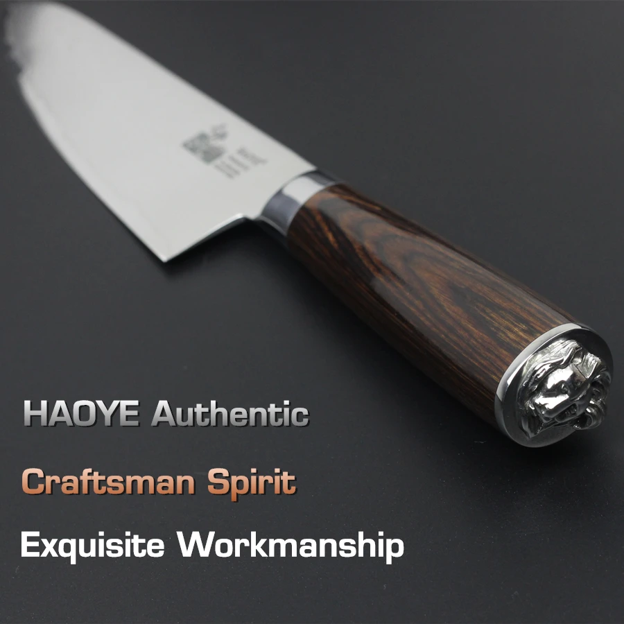 

HAOYE 8 inch damascus chef knife Japanese vg10 steel kitchen knife premium knives cooking individual collection cutlery luxury