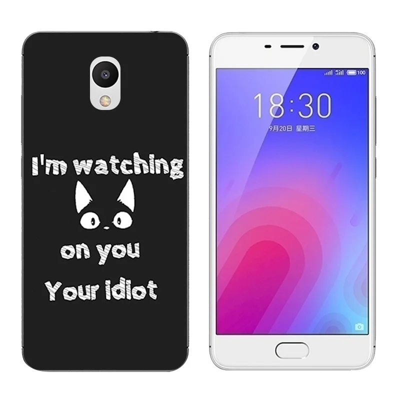 Мягкие чехлы из ТПУ для Meizu M6 5 2-дюймовый прозрачный черный силиконовый чехол