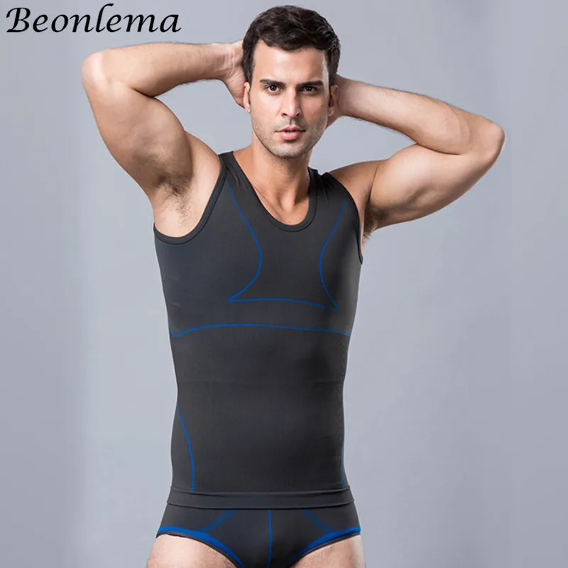 Beonlema Для мужчин пот жилет Shaper моделирования тела Shaperwear Топ эластичный мягкий