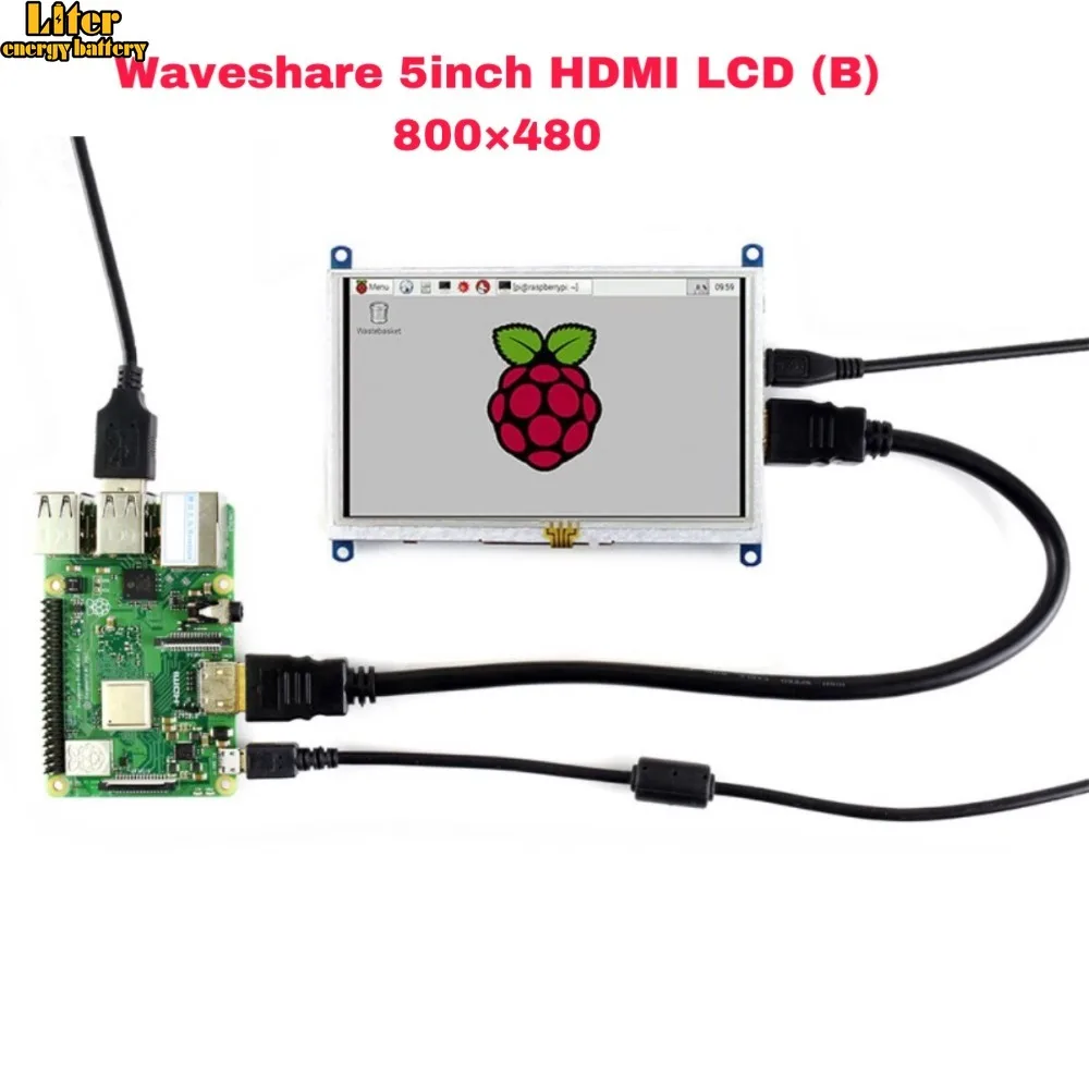 5 дюймовый HDMI LCD (B) 800*480 резистивный сенсорный экран LCD/монитор поддержка Windows 10/8.