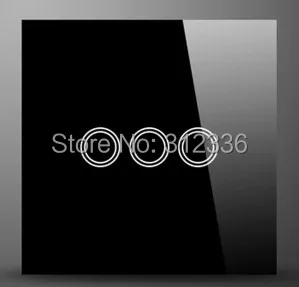 Free shipping UK 86MM wall switch Glass touch panel 3 gang 1 way Three on single control tempering glass thickness 4 mm Обустройство