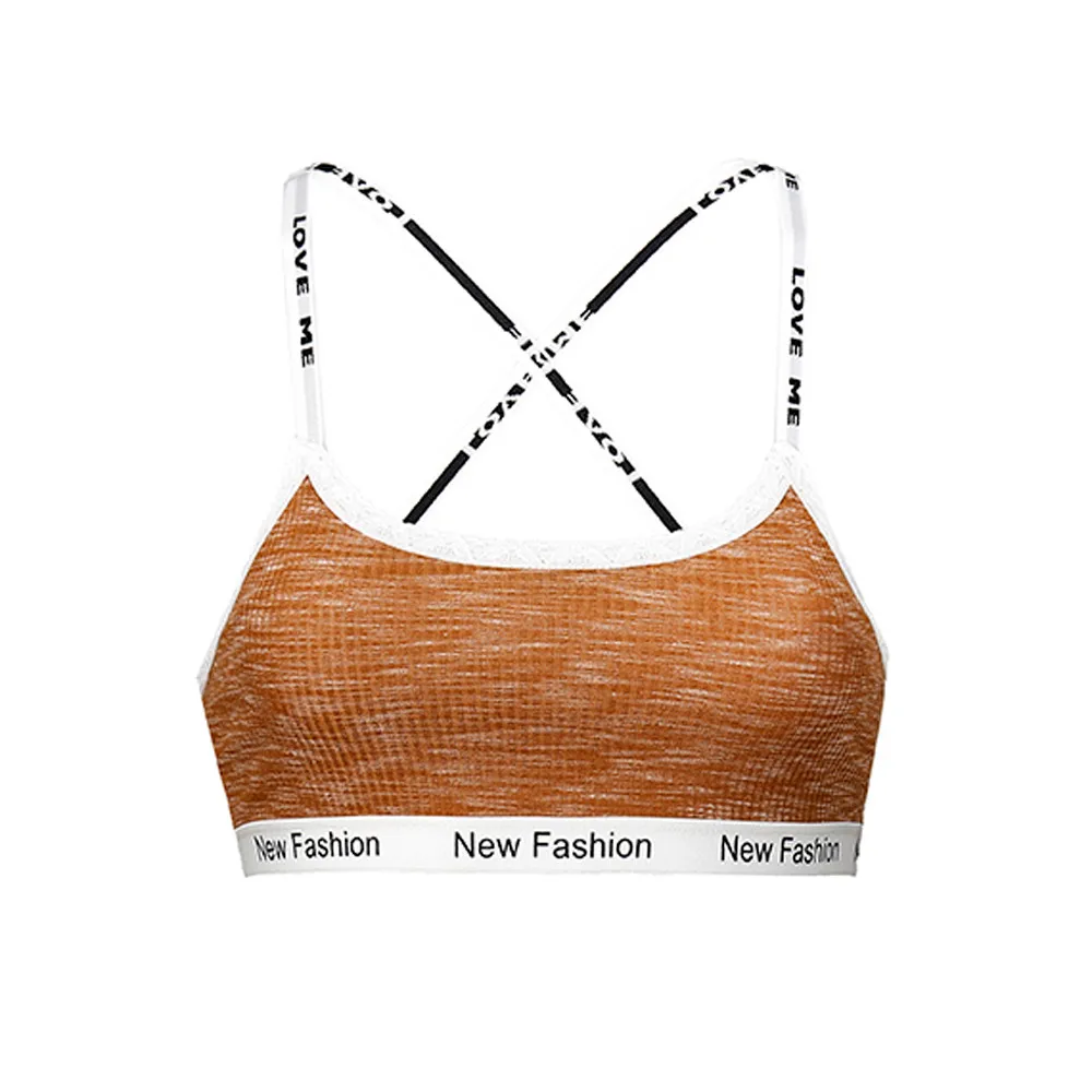 Women Bralette Tops Sexy Vest Elastic Letter Cross Strap Backless Sling Sports Underwear キャミソール Roupa interior das senhoras #E |