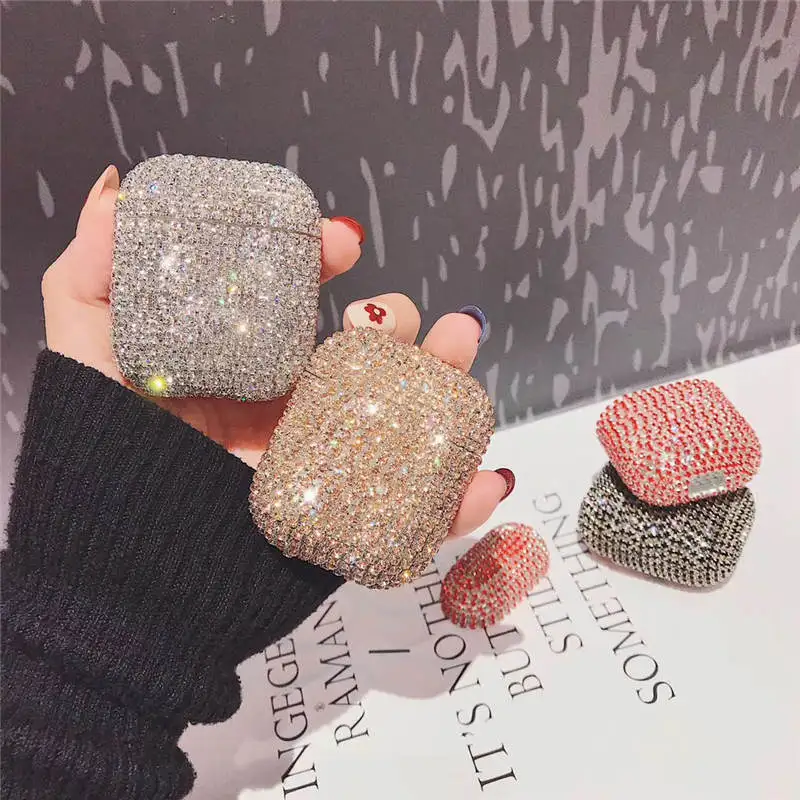 

Чехол для наушников AirPods 1 2 Diamond Bling Bluetooth беспроводной чехол для Apple Airpods чехол с зарядным устройством