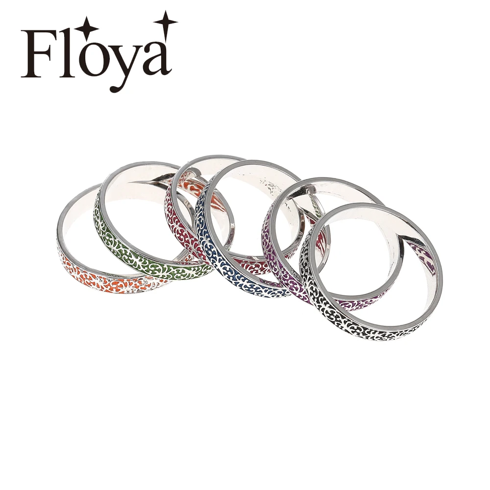 Floya римская фигура стекируемые заполненные кольца Femme Argent внутренние кольца 4 мм ширина Сменные оригинальные коктейльные аксессуары