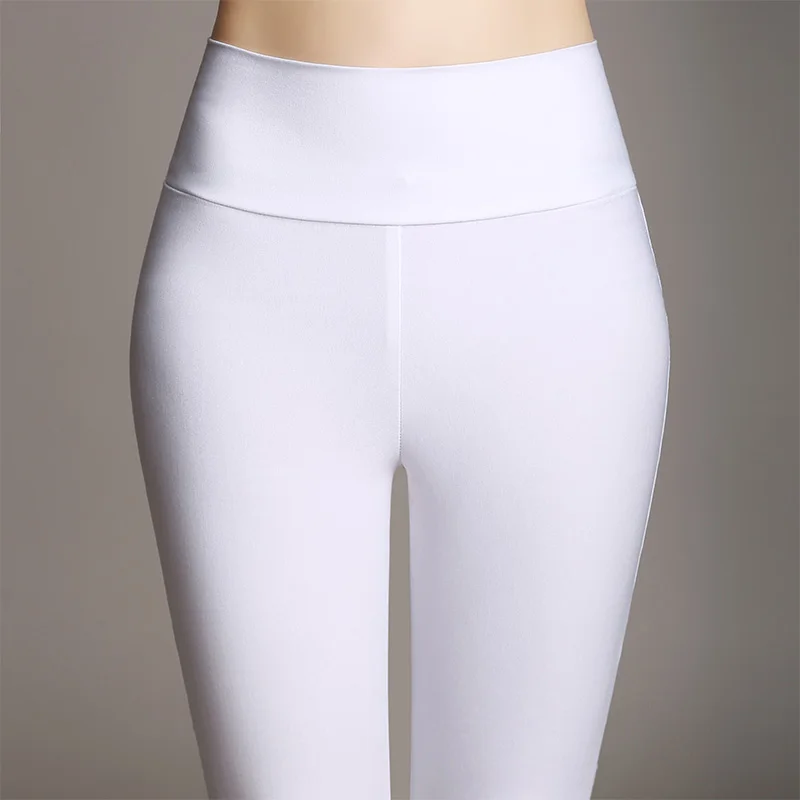 2018 летние Для женщин эластичные Высокая Талия Капри Брюки для девочек