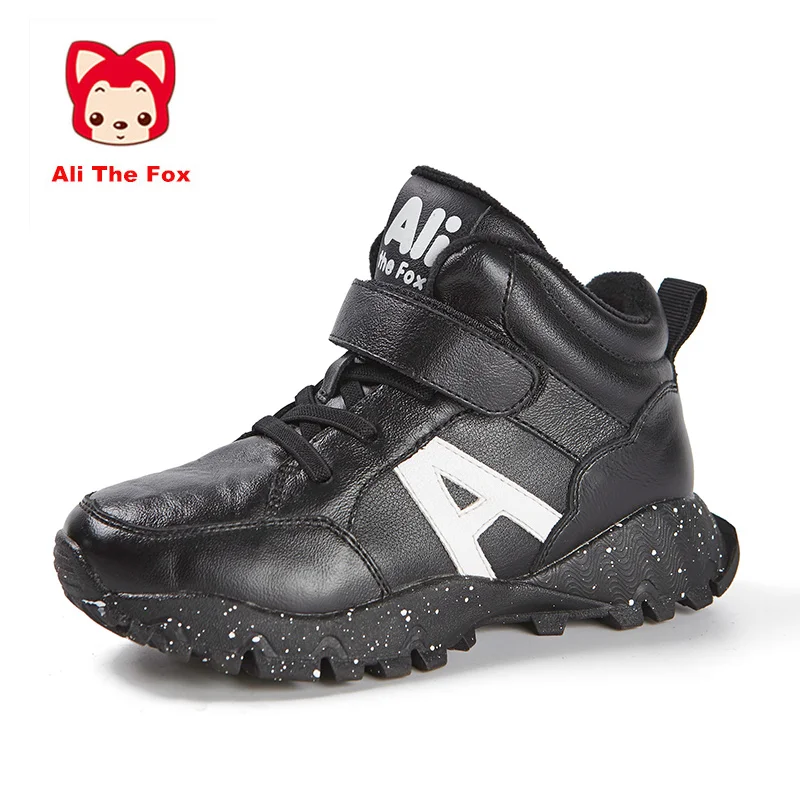 Fashion Winter Keep Warm Boys Shoes Genuine Leather Casual Sport Kids Children Light Waterproof School Sneakers Size 26-30 | Детская