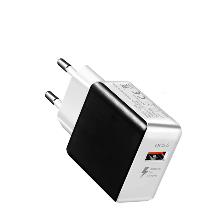 Black Зарядное устройство Vogek 5 V 3A Quick 3,0, зарядное устройство для мобильного телефона, зарядное устройство для путешествий, зарядное устройство для iPhone, huawei, планшета, QC 3,0, быстрая зарядка, штепсельная вилка ЕС - Тип штекера: Black