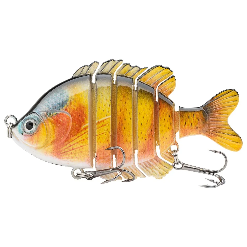 Липтический Пловцы мульти соединенный Panfish Bluegill плавающие приманки с твердой