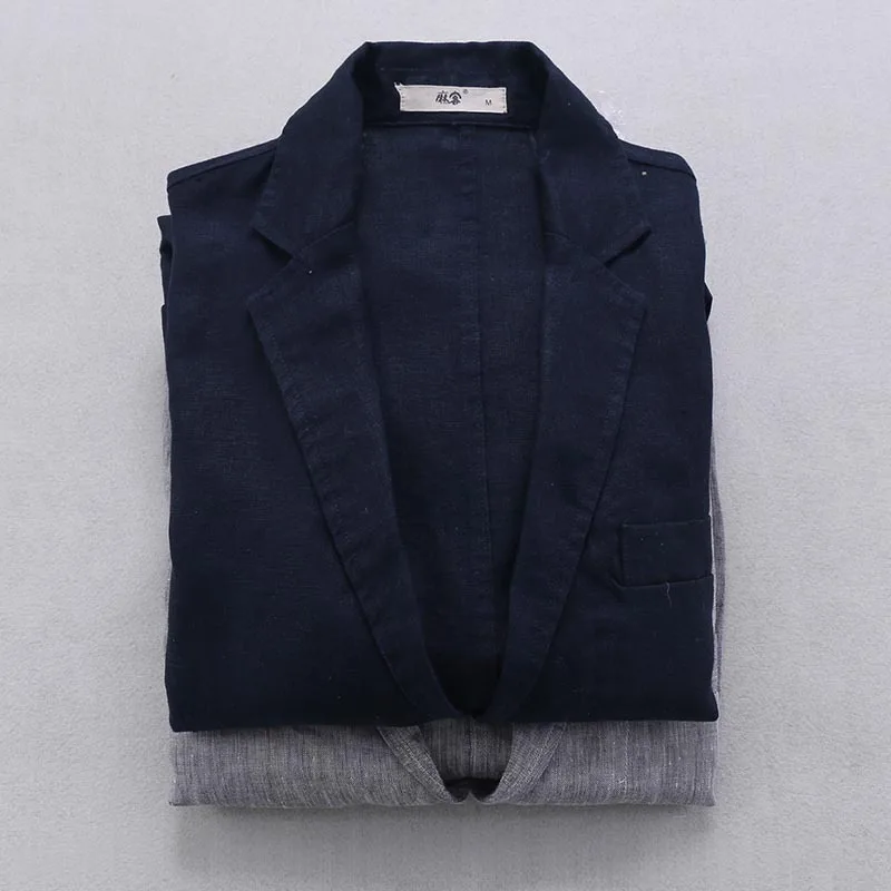 Пиджак мужской льняной повседневный однотонный модный итальянский Блейзер