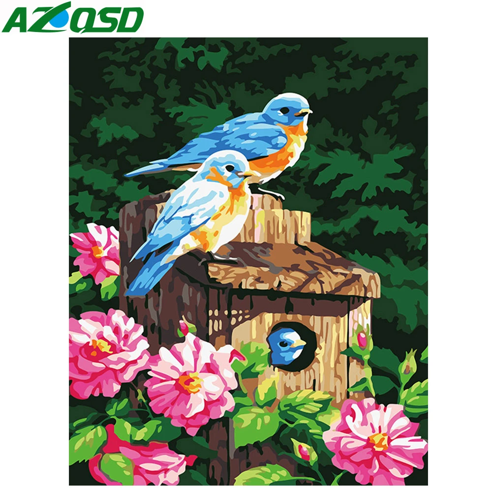 AZQSD картины по номерам животные картины красками по номерам птицы рисовать по номерам красками картины декор для дома