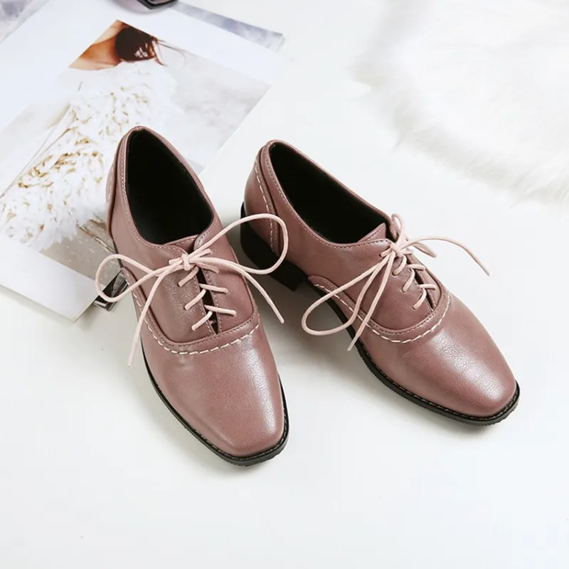 size 34-43 Spring Autumn Soft Leather Oxford Shoes Women Flats New Fashion Lace Up Casual Moccasins Loafers Ladies zapatos mujer