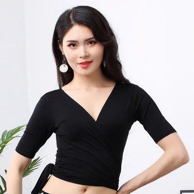 Only top as picture Новинка, сексуальный костюм для танца живота, Модальная одежда для упражнений, одежда для тренировок, женская одежда для групповых выступлений, одежда класса - Цвет: Only top as picture