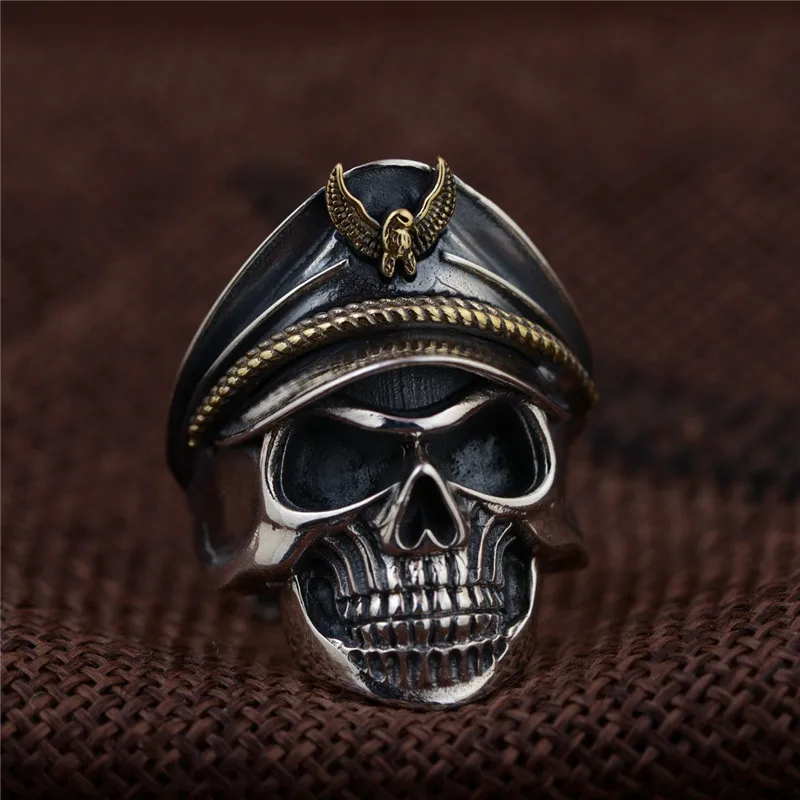 BESTLYBUY 100% Genuine 925 Sterling Silver Punk Skull Rings for Men Gifts Party Cool Jewelry Thai Ring | Украшения и аксессуары