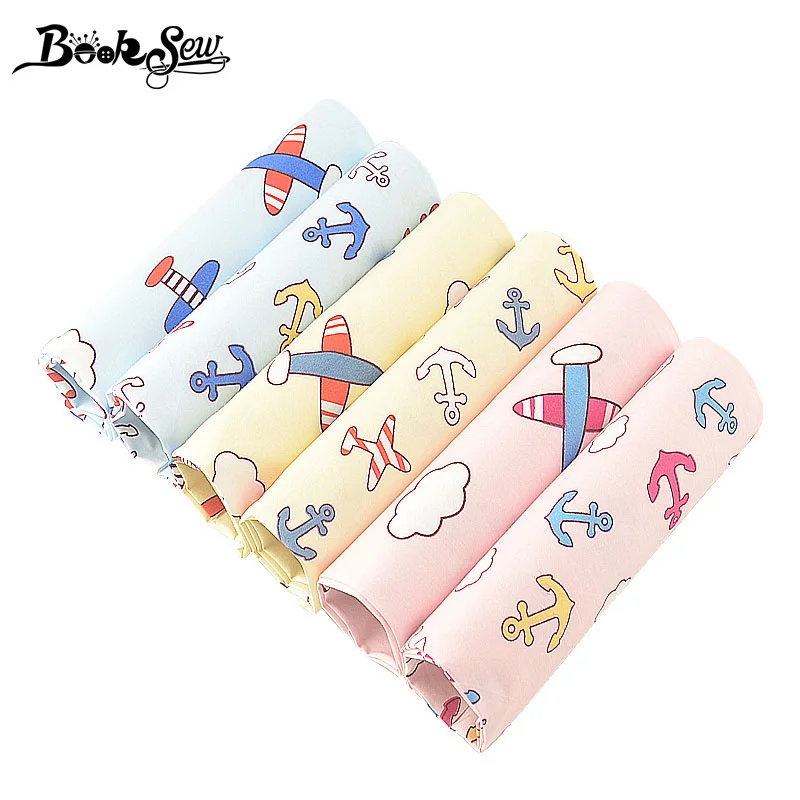 Booksew 100% хлопок саржевая ткань 6 шт./лот 40 см x 50 домашний текстиль Детские простыни