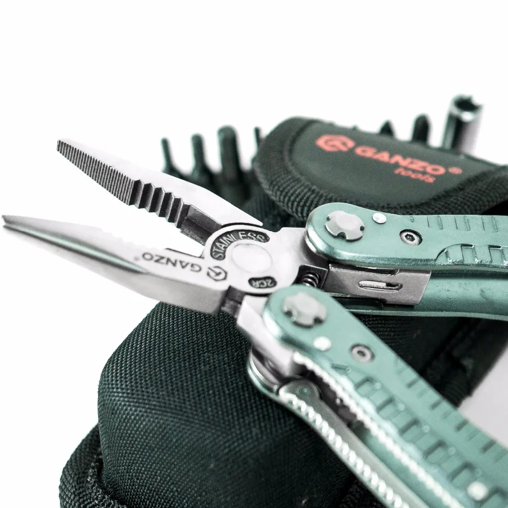 Колесные GANZO G105, многоцелевые плоскогубцы, инструмент для кемпинга, EDC, спасательное оборудование, Синие складные комбинированные плоскогубцы, инструмент