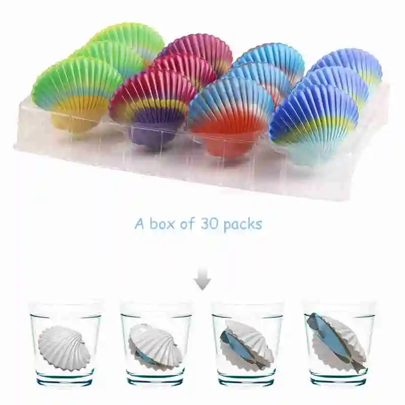 A box of 30 packs 30 шт./лот, волшебные украшения в виде раковины, игрушки для расширения, замачивание, гребешок, волшебные креативные EVA ракушки, Люк, морская жизнь, расширительные игрушки для воды - Цвет: A box of 30 packs